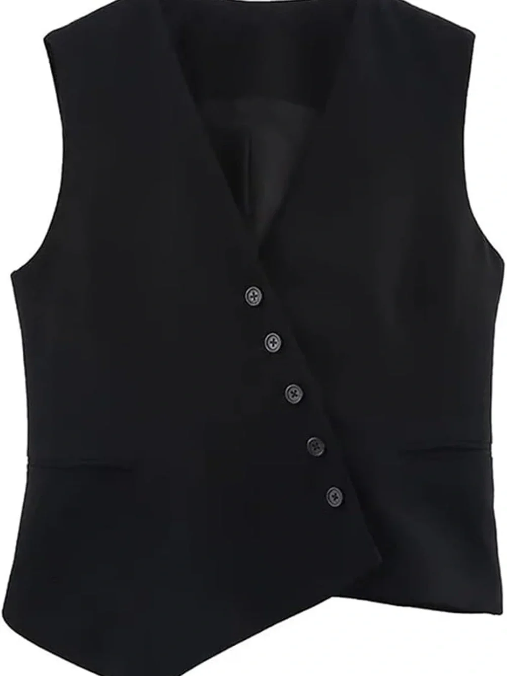 Zara asymmetrical black tailored vest - size M - women’s NWOT